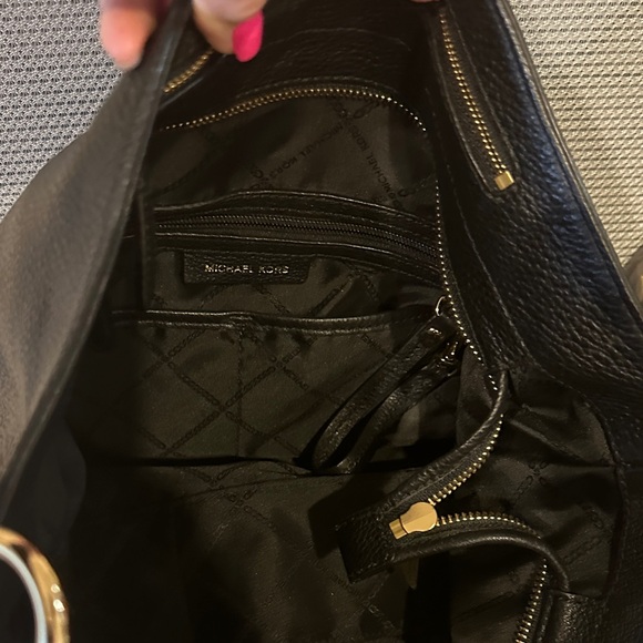 Michael Kors Black Hobo Bag with Gold Accents - Picture 3 of 4
